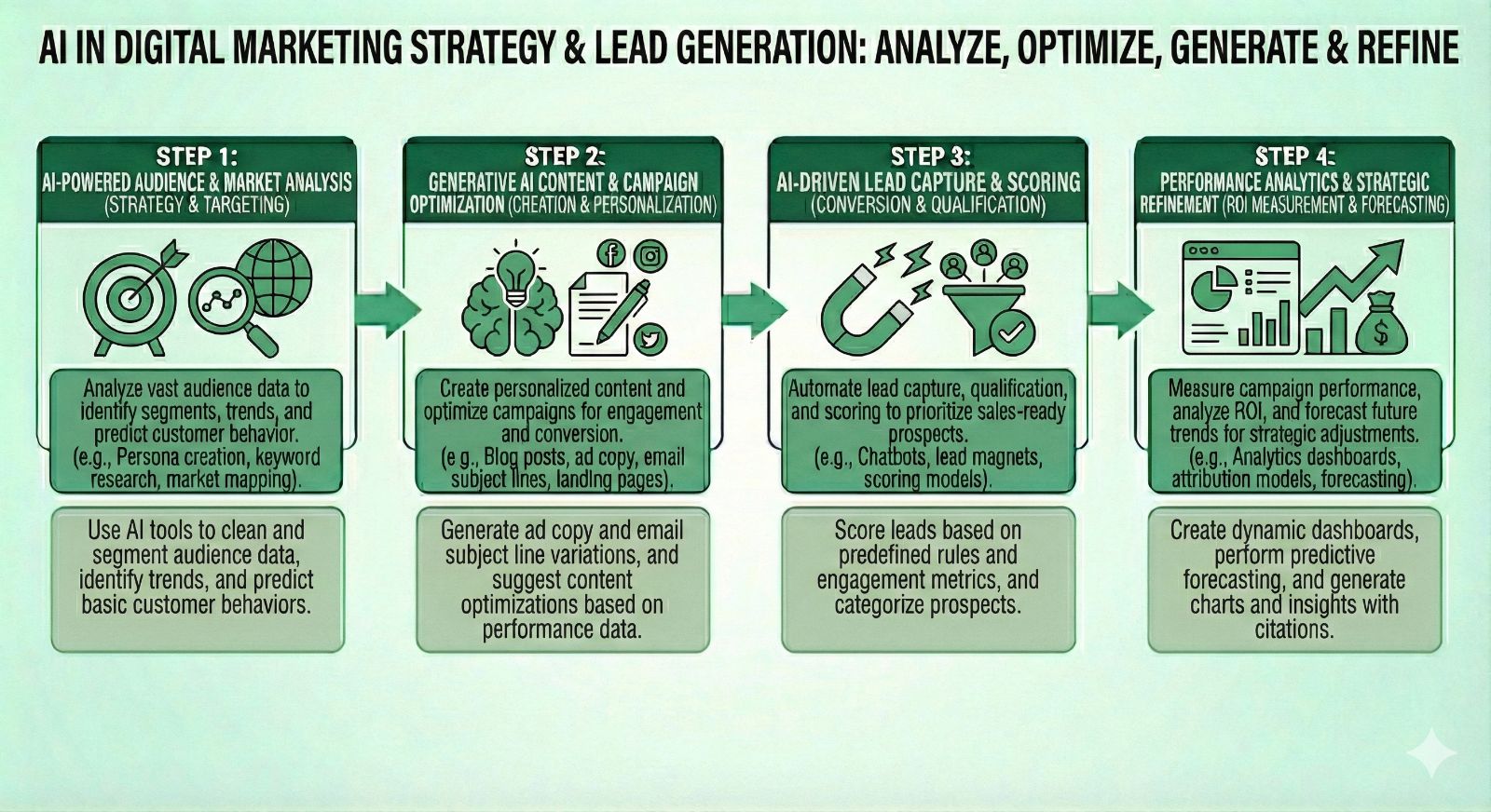 AI in Digital Marketing Strategy & Lead Generation: Analyze, Optimize, Generate & Refine